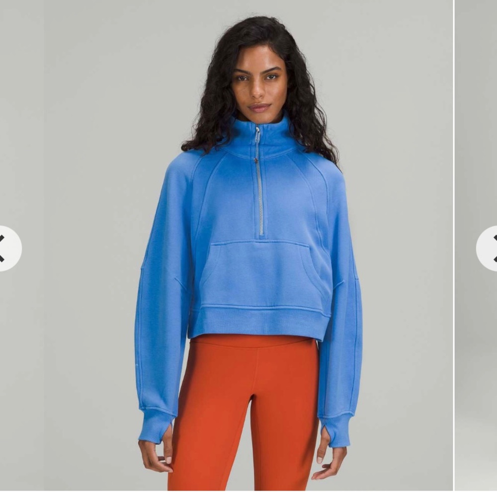 Lululemon Scuba Oversized Funnel Neck Half Zip in Blue Nile